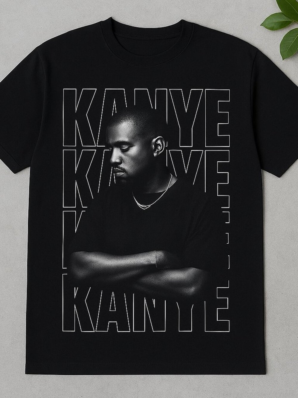 Kanye West Graphic T-Shirt Black Hip Hop Rap Music Tee Streetwear Y2K Style
